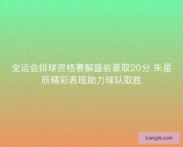 全运会排球资格赛解盛岩豪取20分 朱星辰精彩表现助力球队取胜