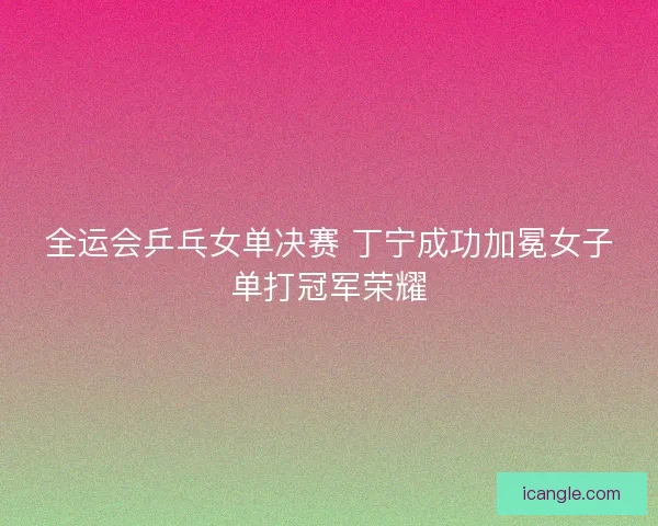 全运会乒乓女单决赛 丁宁成功加冕女子单打冠军荣耀