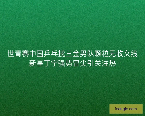 世青赛中国乒乓揽三金男队颗粒无收女线新星丁宁强势冒尖引关注热