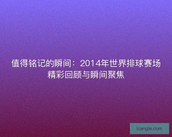 值得铭记的瞬间：2014年世界排球赛场精彩回顾与瞬间聚焦