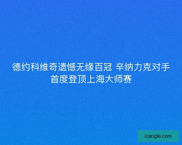 德约科维奇遗憾无缘百冠 辛纳力克对手首度登顶上海大师赛